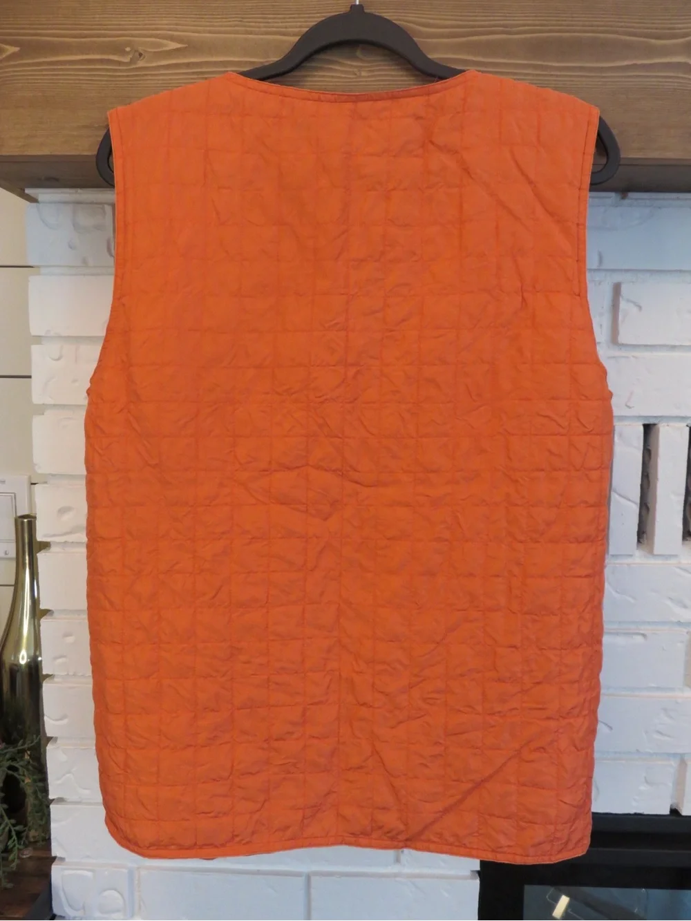 Vintage Spider 100% Silk Quilted Orange Vest Boho Cottagecore - Picture 5 of 11